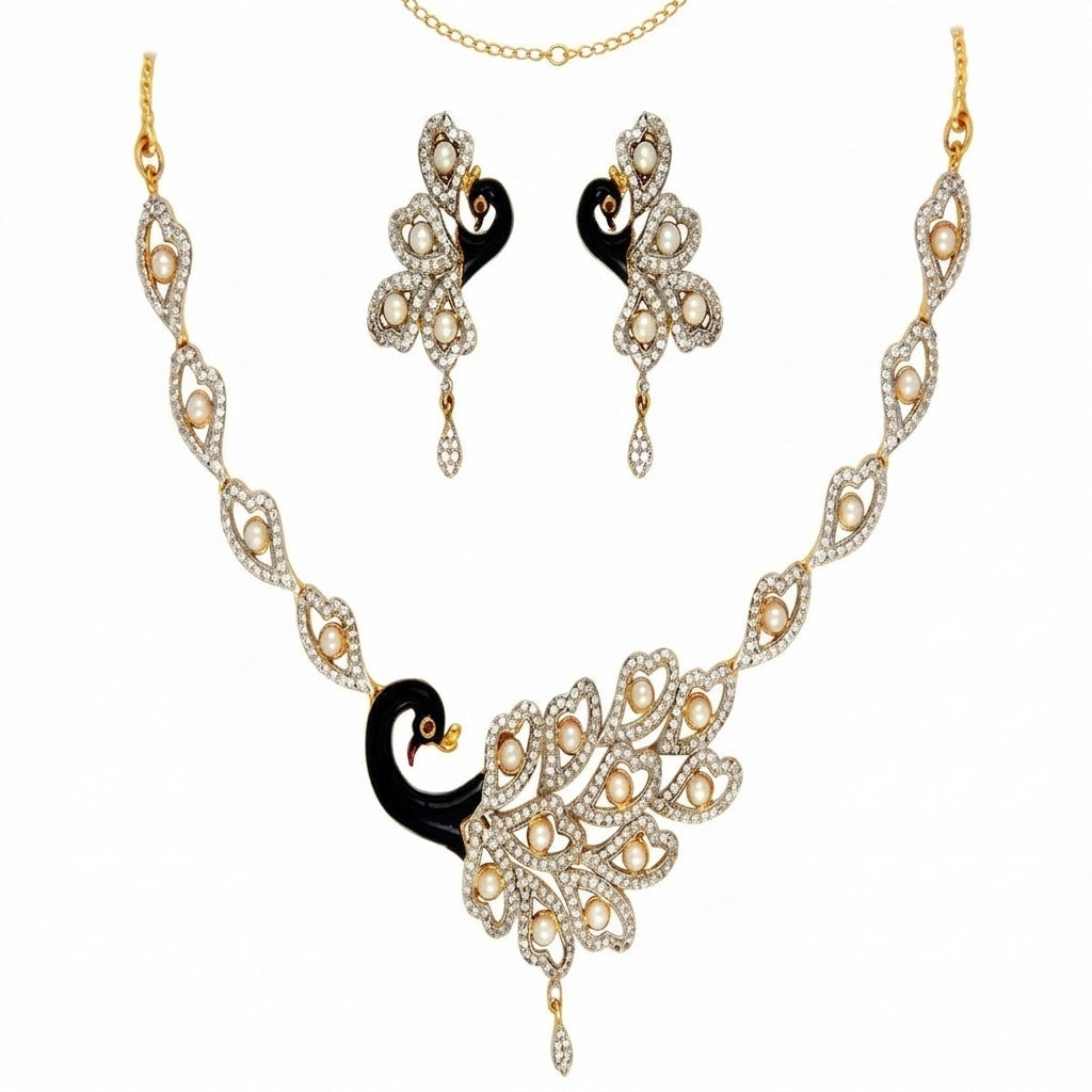Costume Necklace Set (S72-0710), on a white background – Anjali Jewellers