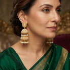 Costume Jhola Dool (E67-0711) in pearl and gold, worn by a model – Anjali Jewellers