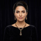 Costume Necklace Set (S72-0712) in gold, worn by a model – Anjali Jewellers