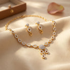 Costume Necklace Set (S72-1152) in gold, on a white background – Anjali Jewellers