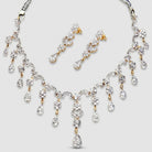 Costume Necklace Set (S72-1228) in diamond, on a white background – Anjali Jewellers