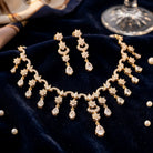 Costume Necklace Set (S72-1228) in diamond, styled on velvet – Anjali Jewellers