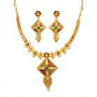 Costume Pendant Set (S72-01089) in gold, studio product shot – Anjali Jewellers