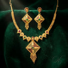 Costume Pendant Set (S72-01089) in gold, styled on velvet – Anjali Jewellers