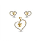 Costume Pendant Set (S72-1281) with heart design, studio product shot – Anjali Jewellers